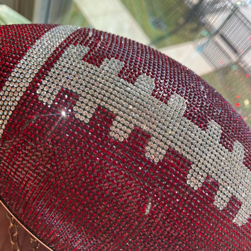 Rhinestone Football Crossbody Bag